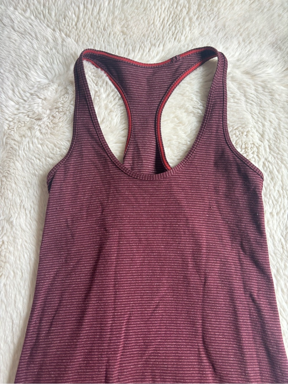 Lululemon Cool Racerback Striped Berry and Red Tank Top - Picture 2 of 4